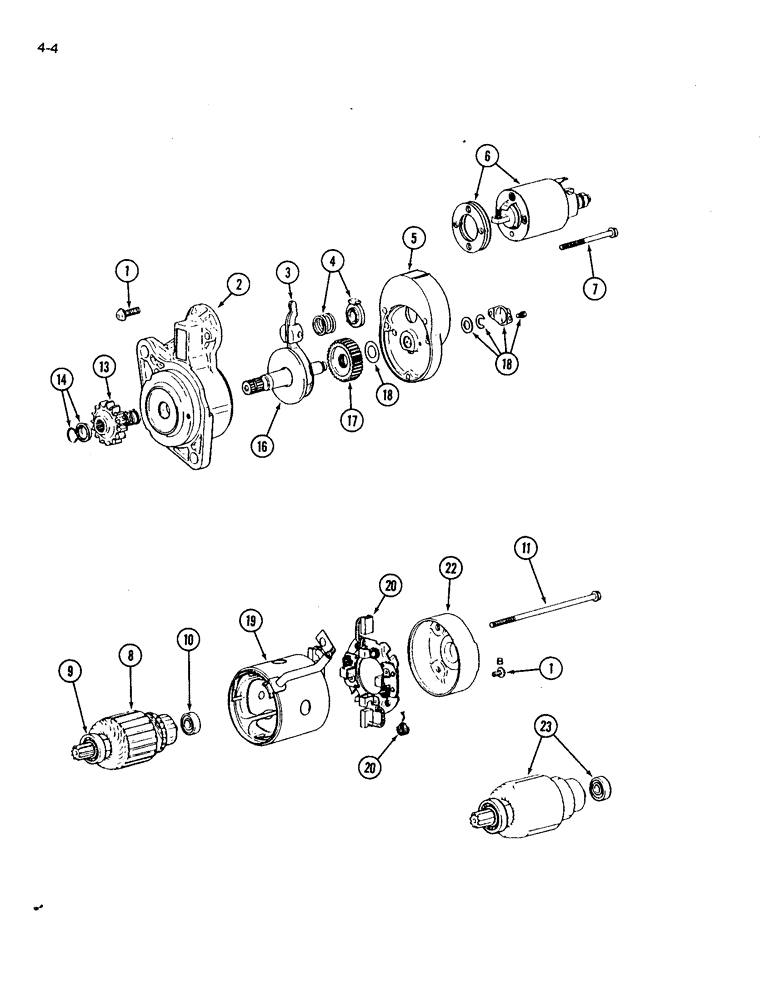 Схема запчастей Case IH 1120 - (4-04) - STARTER ASSEMBLY (04) - ELECTRICAL SYSTEMS