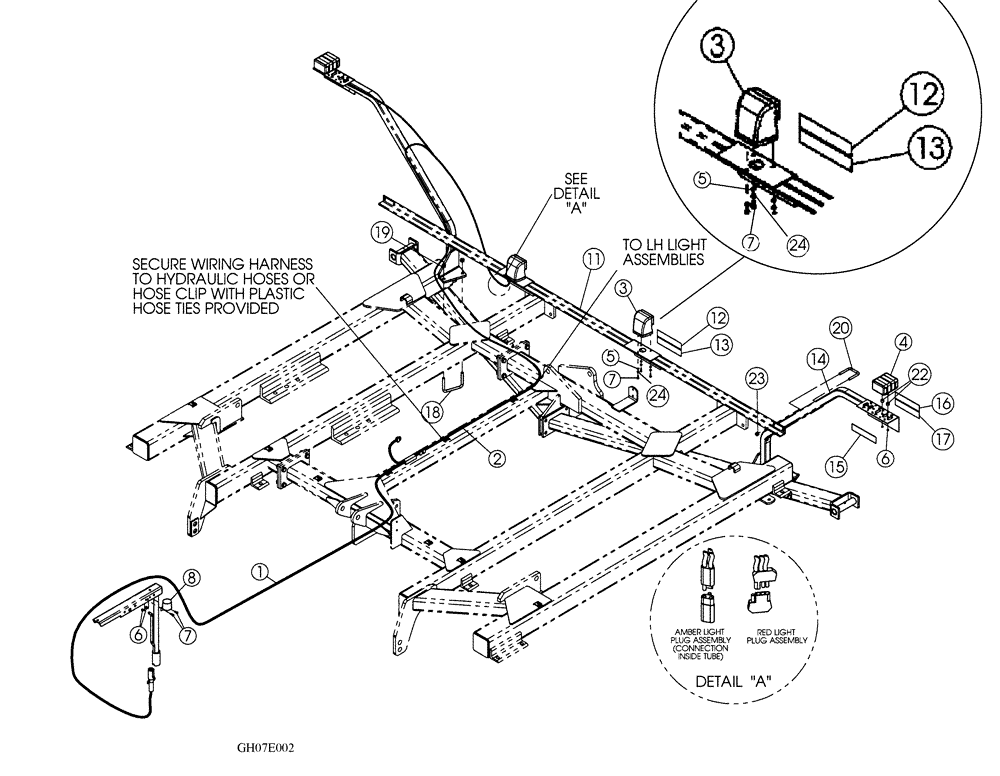 Схема запчастей Case IH 330 TRUE-TANDEM - (55.404.05) - 34 FOOT LIGHT PARTS FOR 2008 AND PRIOR UNITS (55) - ELECTRICAL SYSTEMS