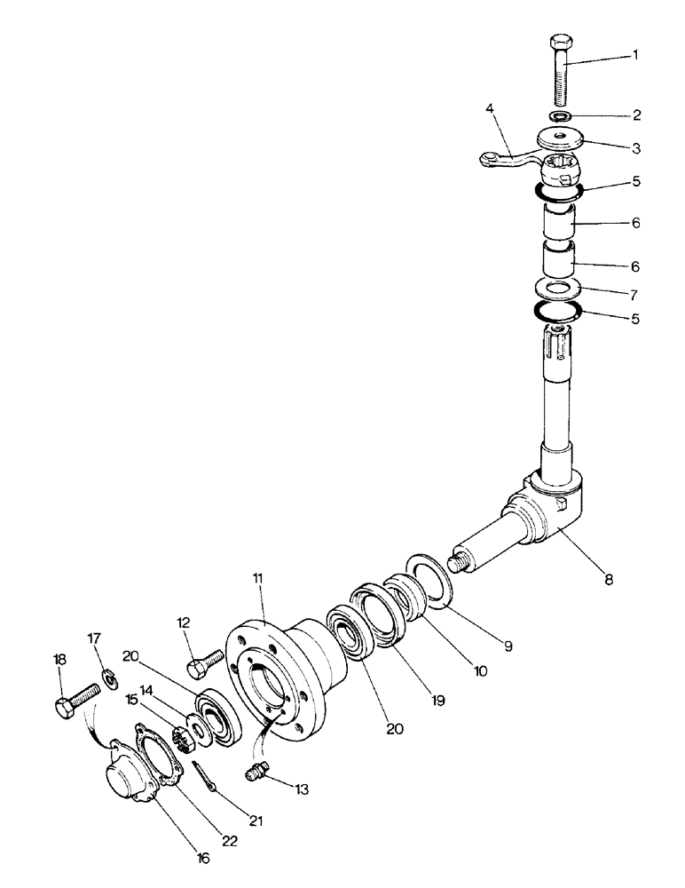 Схема запчастей Case IH 1290 - (G-01) - FRONT HUBS AND STUB AXLES, TWO WHEEL DRIVE TRACTOR (04) - FRONT AXLE