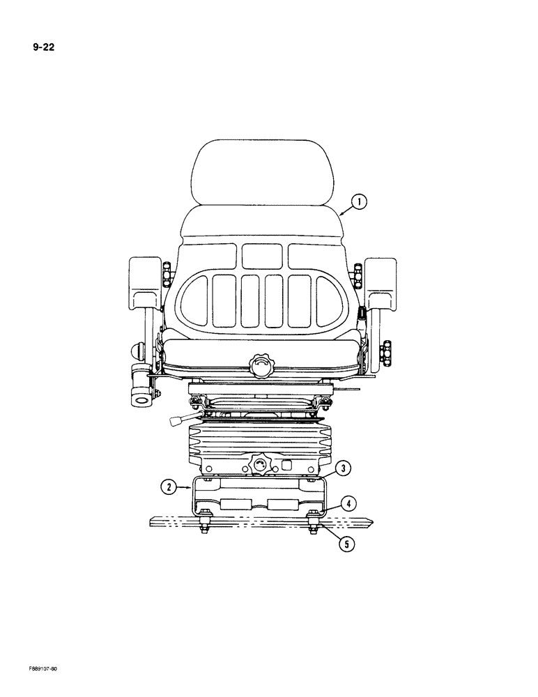 Схема запчастей Case IH KP-525 - (9-22) - SEAT MOUNTING, MECHANICAL SUSPENSION SEAT (09) - CHASSIS/ATTACHMENTS