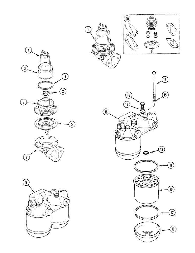 Схема запчастей Case IH 1294 - (3-30) - FUEL FEED PUMP AND FILTER ASSEMBLIES (03) - FUEL SYSTEM