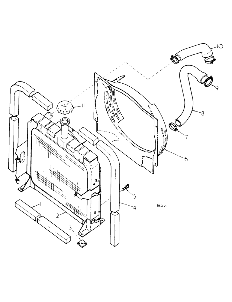 Схема запчастей Case IH 784 - (06-004) - RADIATOR AND CONNECTIONS Cooling