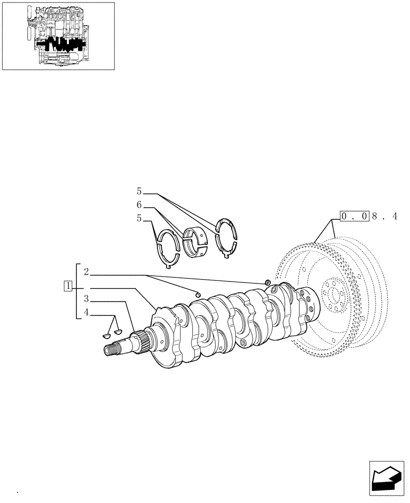 Схема запчастей Case IH JX85 - (0.08.0/01) - CRANKSHAFT (01) - ENGINE