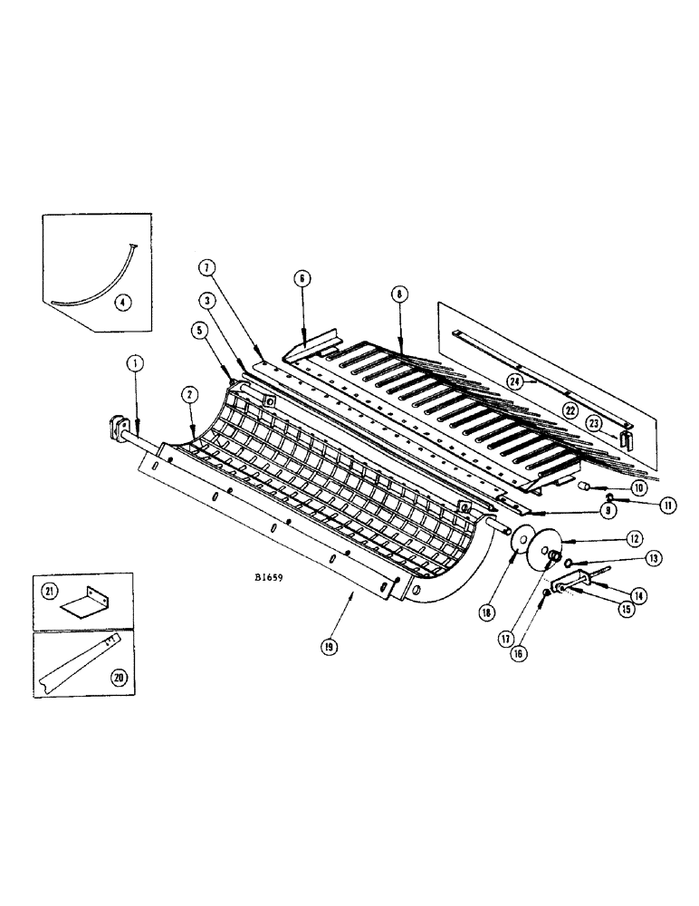 Схема запчастей Case IH 400 - (038) - RUB BAR CONCAVE (66) - THRESHING