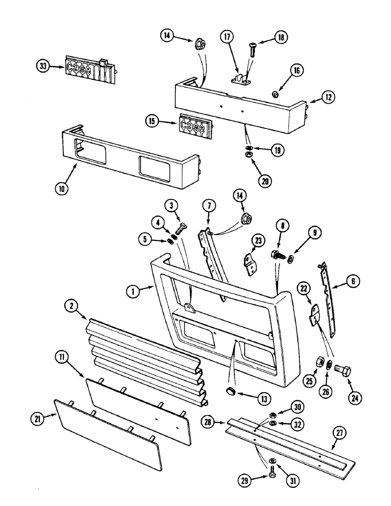 Схема запчастей Case IH 1594 - (9-352) - ENGINE FRONT HOOD (09) - CHASSIS/ATTACHMENTS