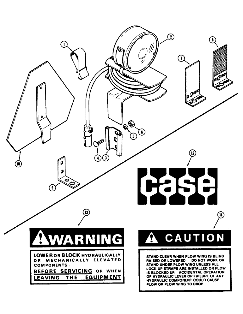 Схема запчастей Case IH WWC37-SERIES - (38) - WARNING LAMP, REFLECTORS, SLOW MOVING VEHICLE EMBLEM 