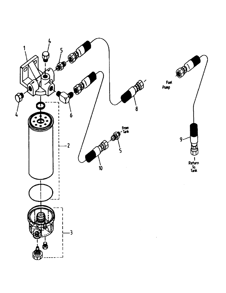 Схема запчастей Case IH 7000 - (C01-12) - WATER SEPARATOR AND FUEL LINES, 3306 Engine & Engine Attachments