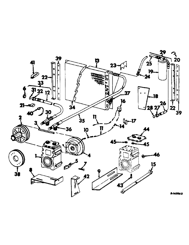 Схема запчастей Case IH 815 - (N-10) - PARTS, ACCESSORIES AND ATTACHMENTS, AIR CONDITIONING COMPRESSOR AND CONDENSER S/N 3451 AND BELOW Accessories & Attachments