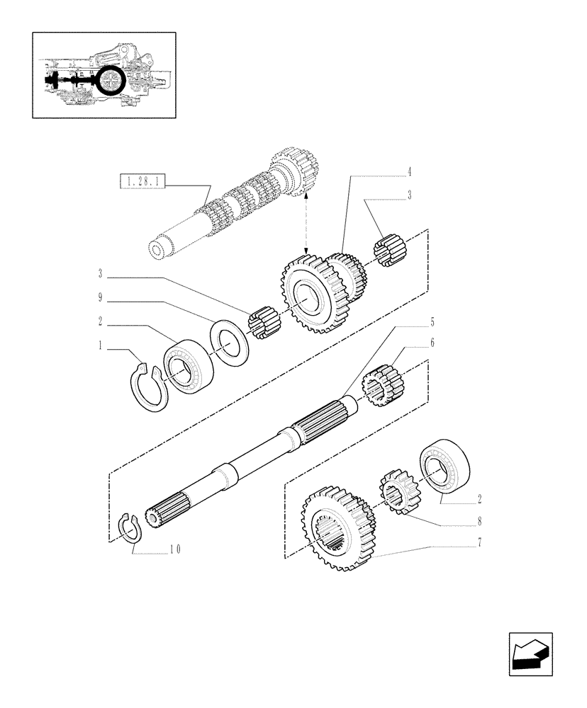 Схема запчастей Case IH JX1070C - (1.32.1[03]) - CENTRAL REDUCTION GEARS (03) - TRANSMISSION