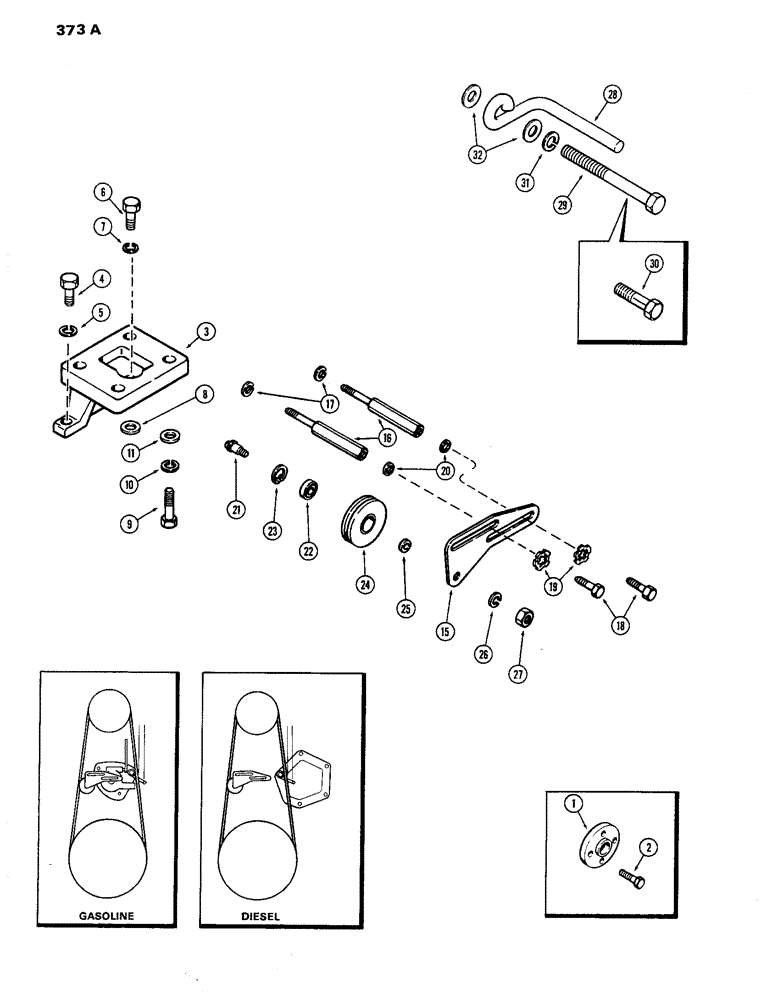 Схема запчастей Case IH 770 - (373A) - CAB, COMPRESSOR MOUNTING KIT, USED ON UNITS WITH 11 MM BELT (09) - CHASSIS/ATTACHMENTS