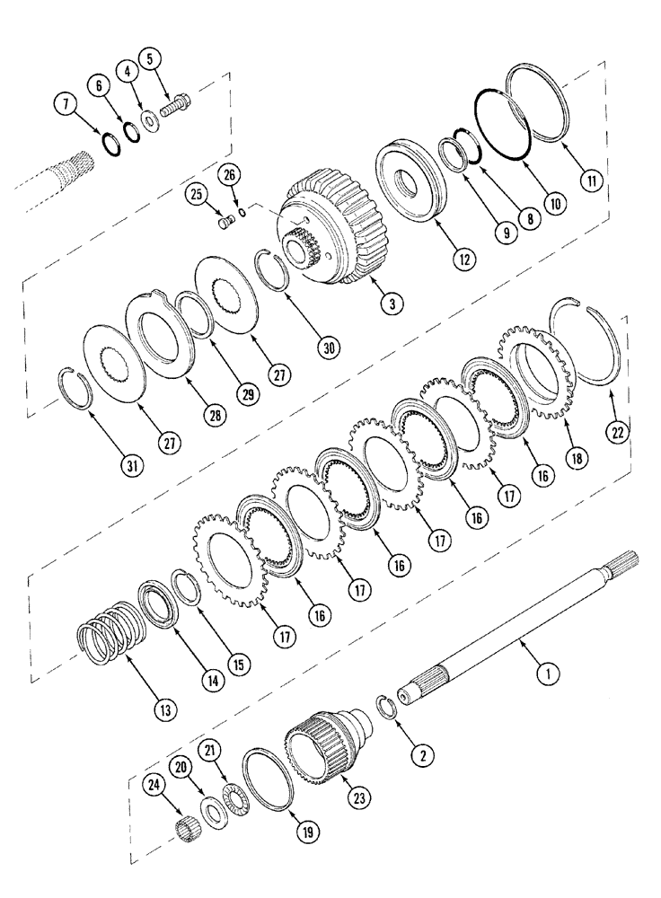 Схема запчастей Case IH MX80C - (06-26) - P.T.O. CLUTCH AND DRIVE (06) - POWER TRAIN