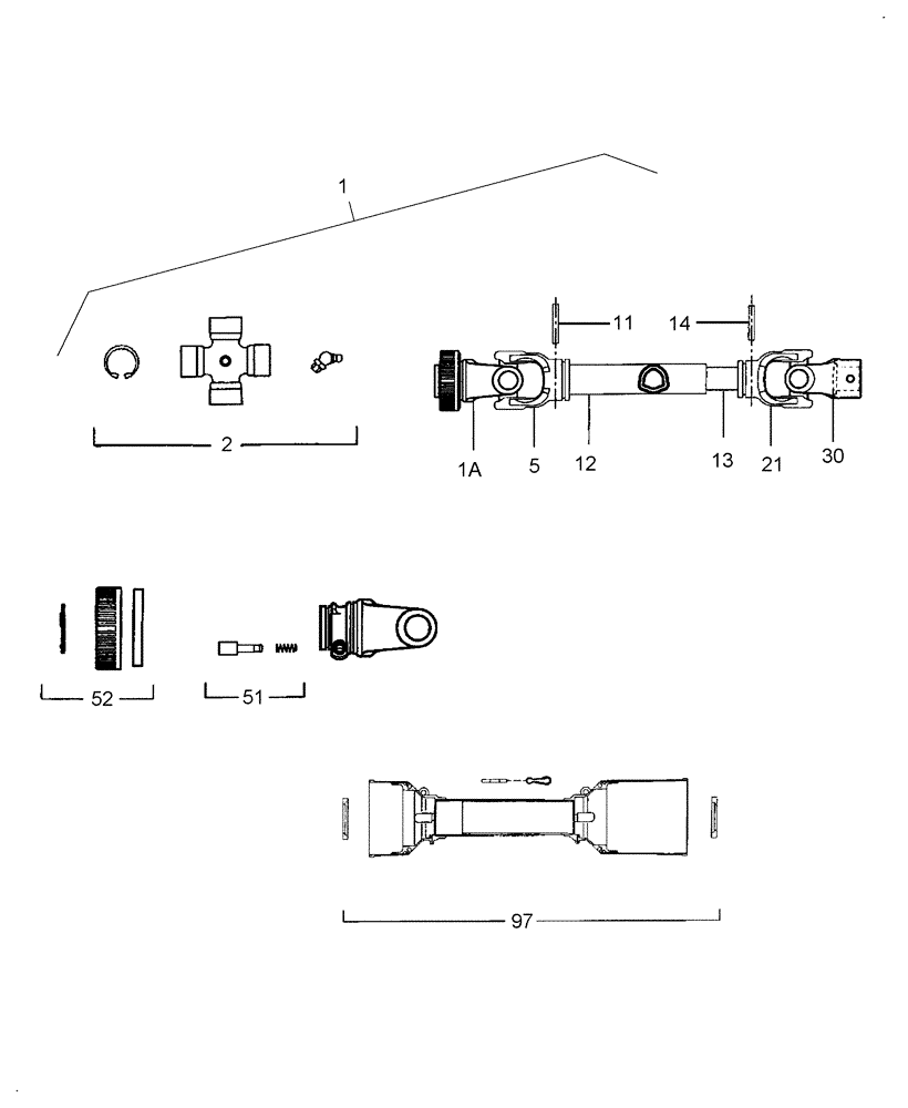 Схема запчастей Case IH 717721366 - (003) - SHEAR PIN DRIVELINE (00) - COMPLETE MACHINE