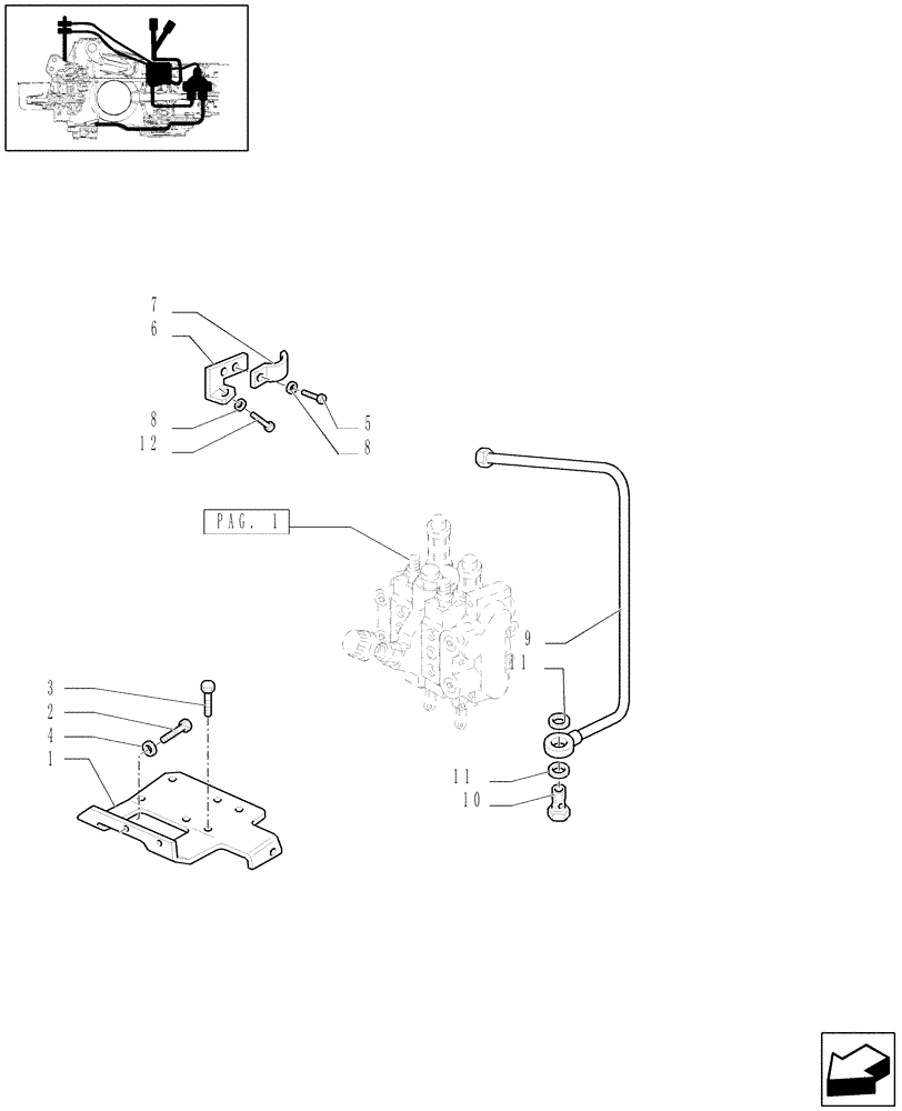 Схема запчастей Case IH JX1070U - (1.82.7/16[03]) - (VAR.389/1) TWO FRONT CONTROL VALVES FOR REAR "BOSCH" CONTROL VALVES - PIPES - D4936 (07) - HYDRAULIC SYSTEM