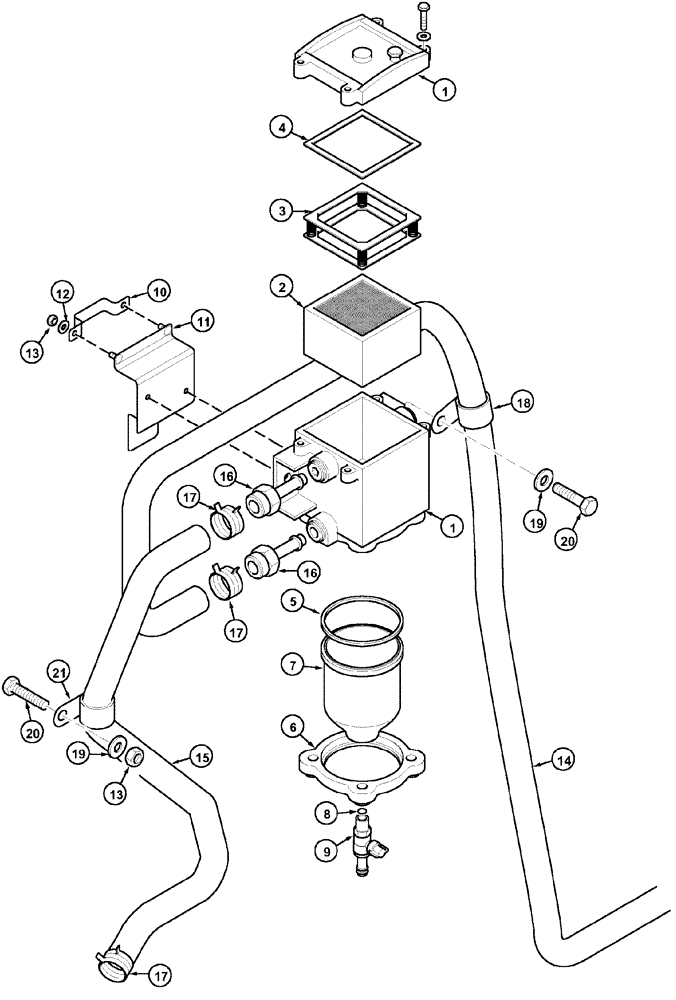 Схема запчастей Case IH MX100 - (03-06) - FUEL LINES AND FILTER SYSTEM (03) - FUEL SYSTEM