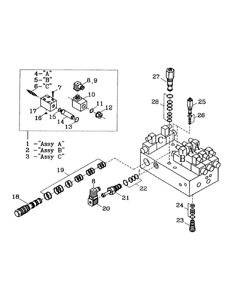 Схема запчастей Case IH 7700 - (B04-85) - HYDRAULIC SOLENOID RELIEF VALVE, ELEVATOR MANIFOLD Hydraulic Components & Circuits