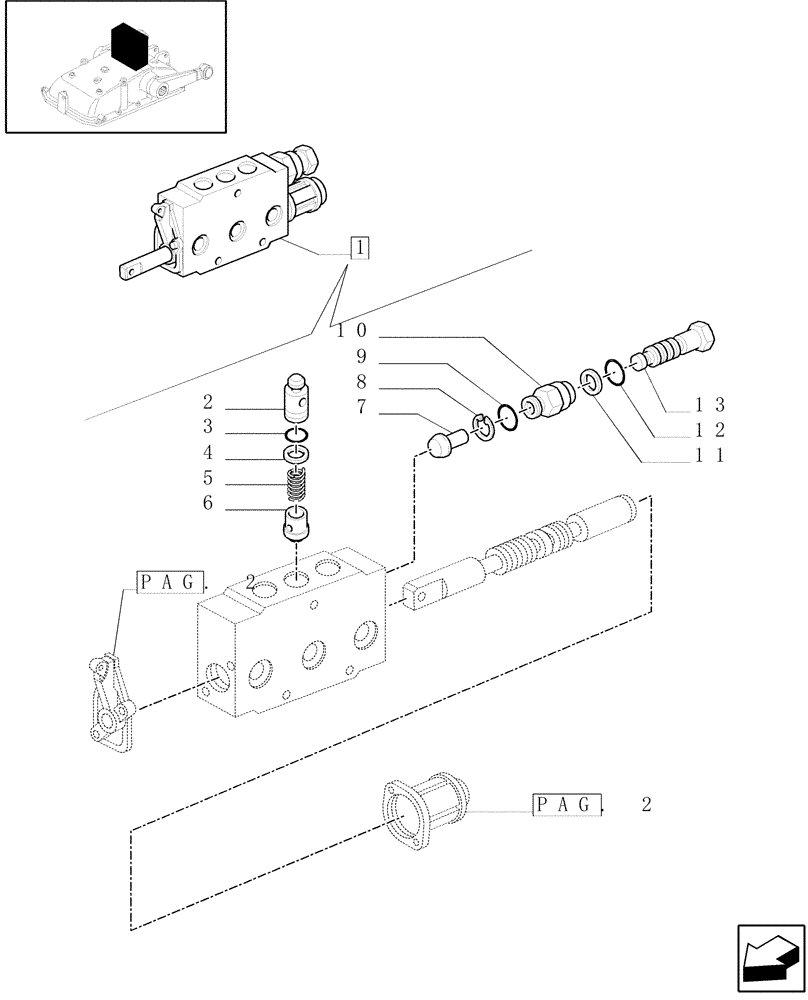 Схема запчастей Case IH JX1070C - (1.82.7/11A[01]) - REMOTE VALVE SECTION - BREAKDOWN - C5484 (07) - HYDRAULIC SYSTEM