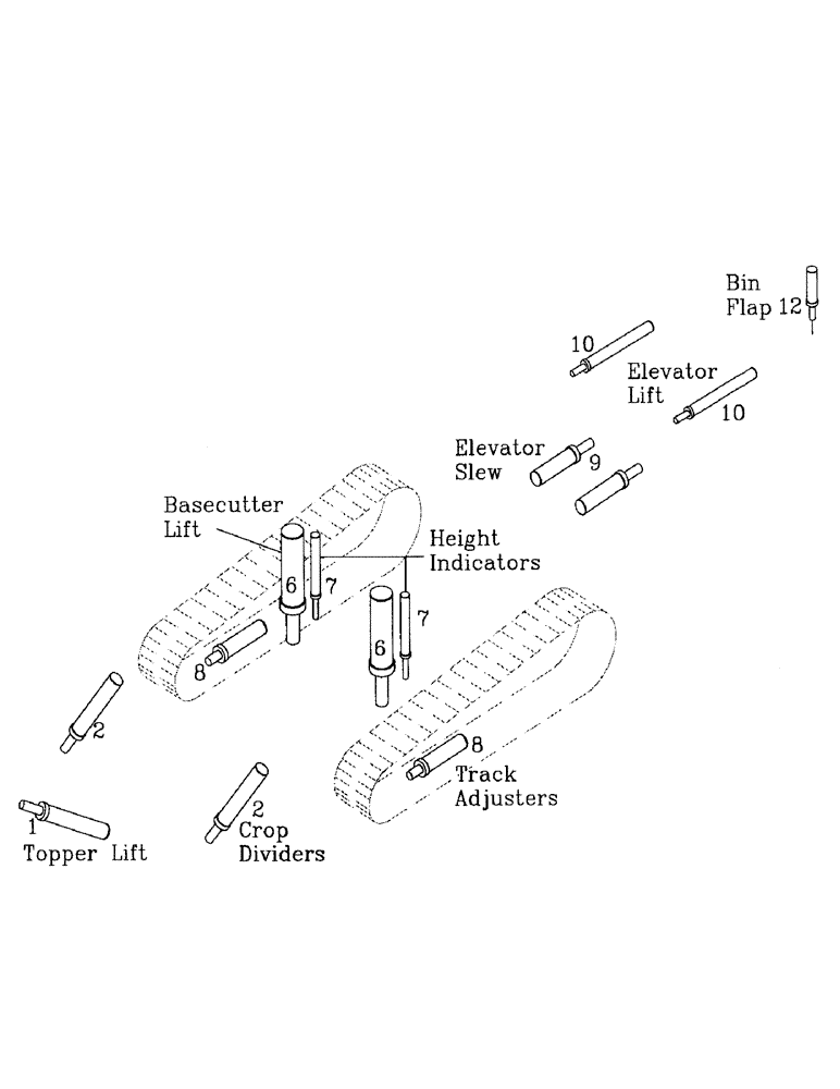 Схема запчастей Case IH 7700 - (B01-02) - HYDRAULIC CYLINDERS, 7000 Hydraulic Components & Circuits