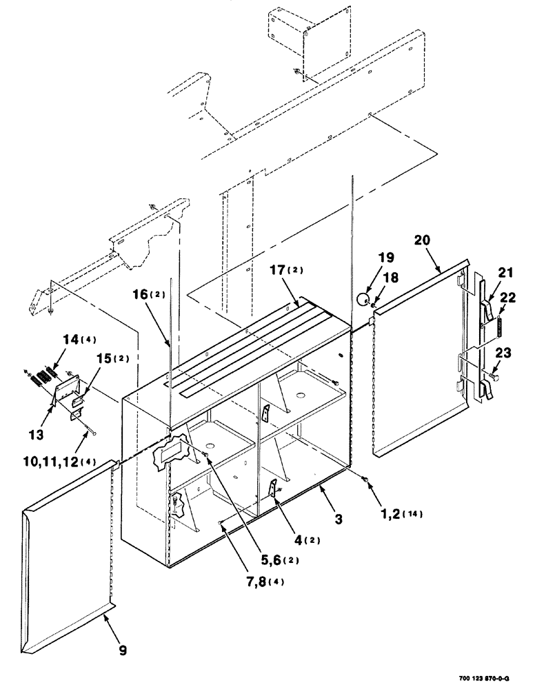 Схема запчастей Case IH 8576 - (07-018) - TWINE BOX ASSEMBLY-LEFT (12) - MAIN FRAME