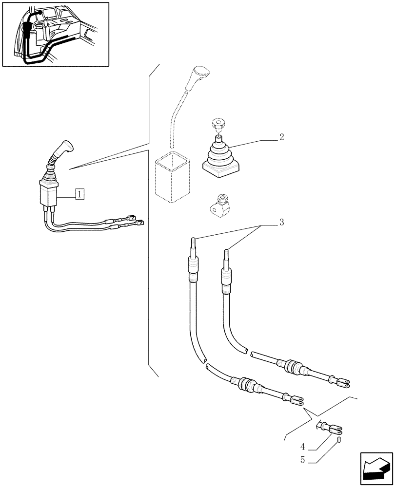 Схема запчастей Case IH JX1060C - (1.92.82/07[01A]) - (VAR.124-125-157-159) 2 CONTROL VALVES WITH JOYSTICK - JOYSTICK - D5462 (10) - OPERATORS PLATFORM/CAB