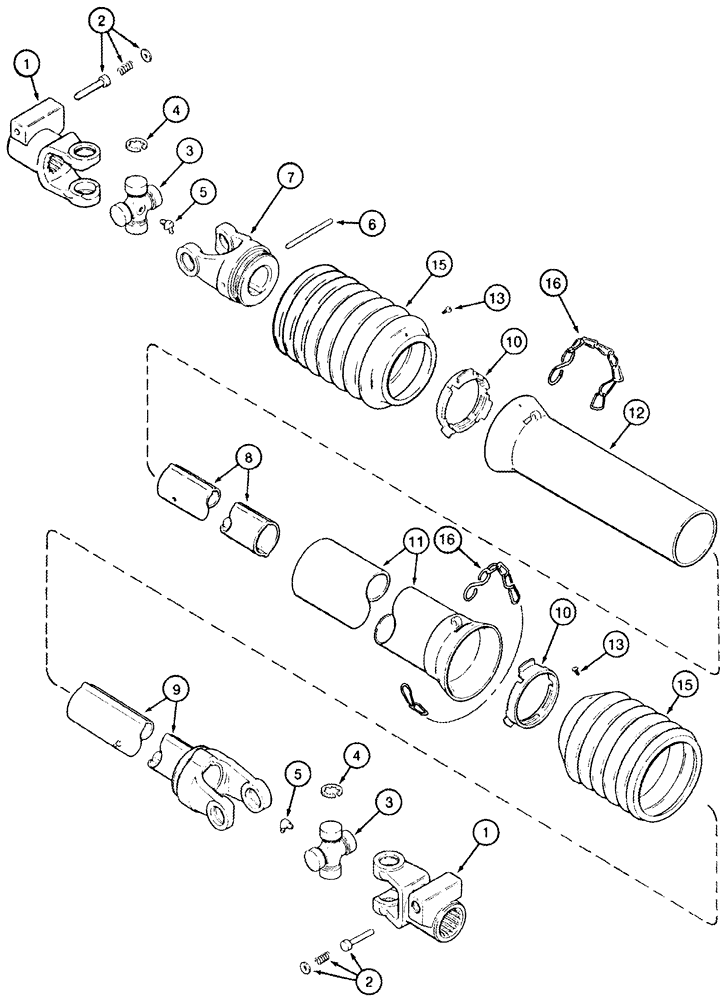 Схема запчастей Case IH 2555 - (09A-09) - DRIVE SHAFT CROSS DRUM JJC0157150- (13) - PICKING SYSTEM