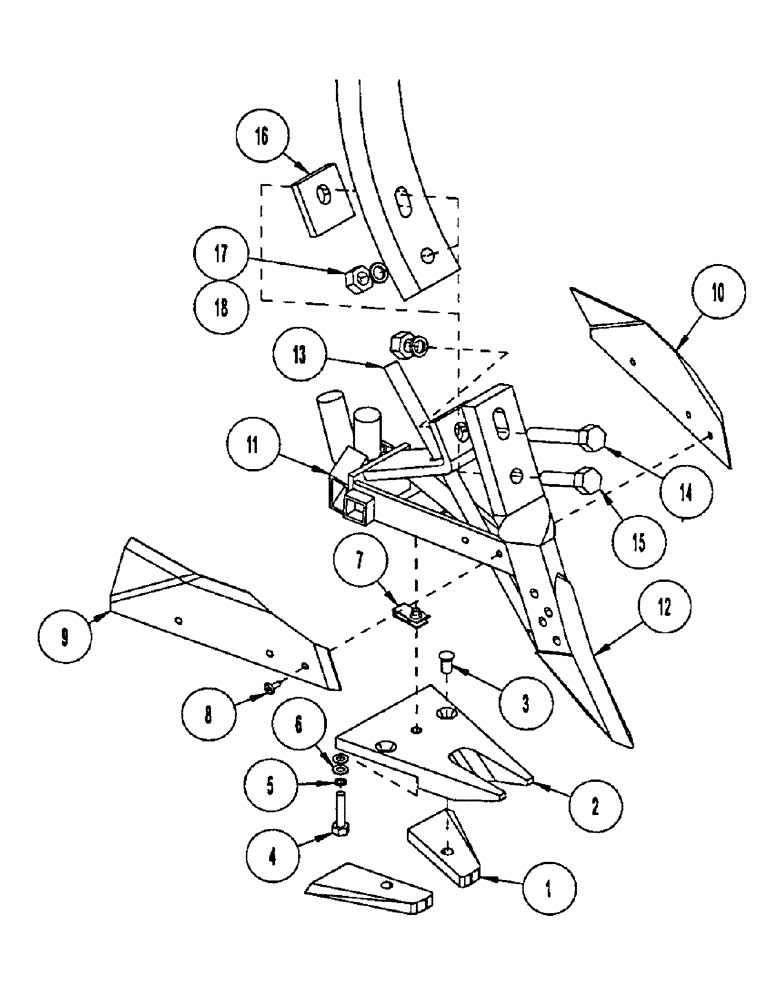 Схема запчастей Case IH CONCORD - (B55) - STANDARD ANDERSON OPENER, 12 INCH, LIQUID 