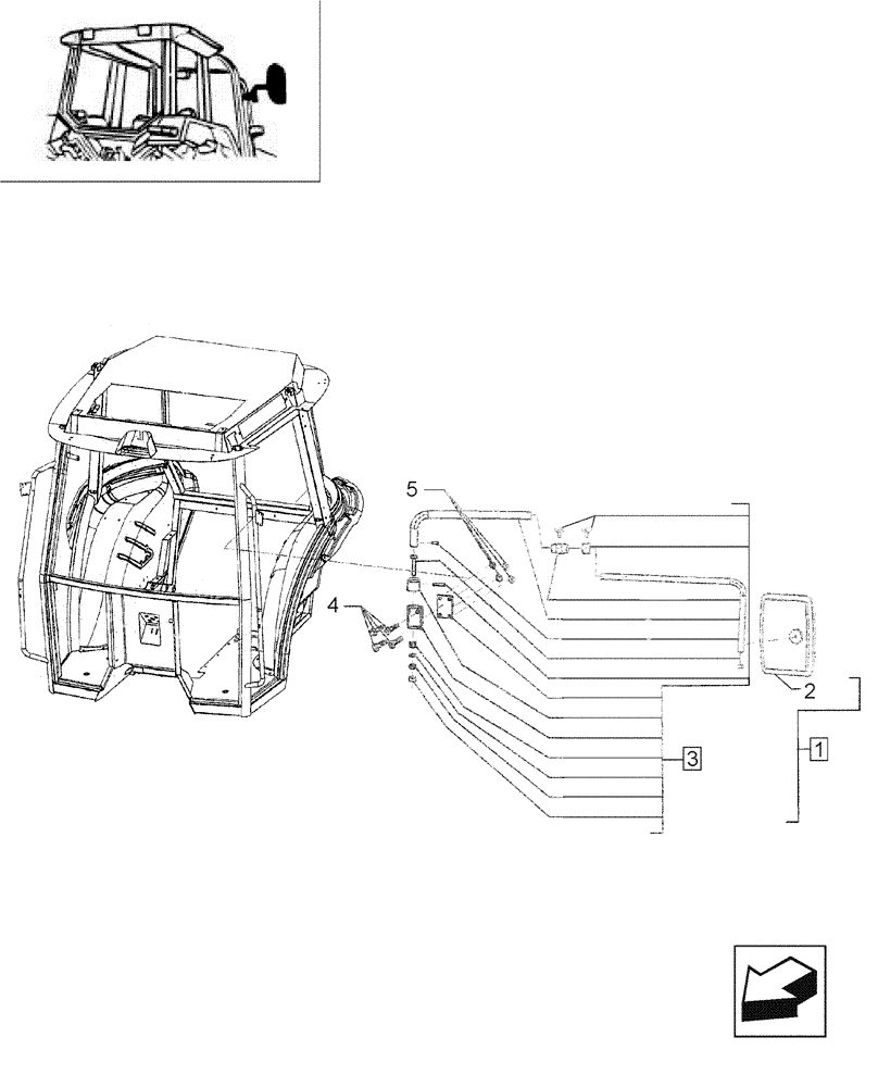 Схема запчастей Case IH JX95 - (1.92.0[63]) - CAB - EXTERIOR REARVIEW MIRRORS AND COMPONENT PARTS - C5386 (10) - OPERATORS PLATFORM/CAB