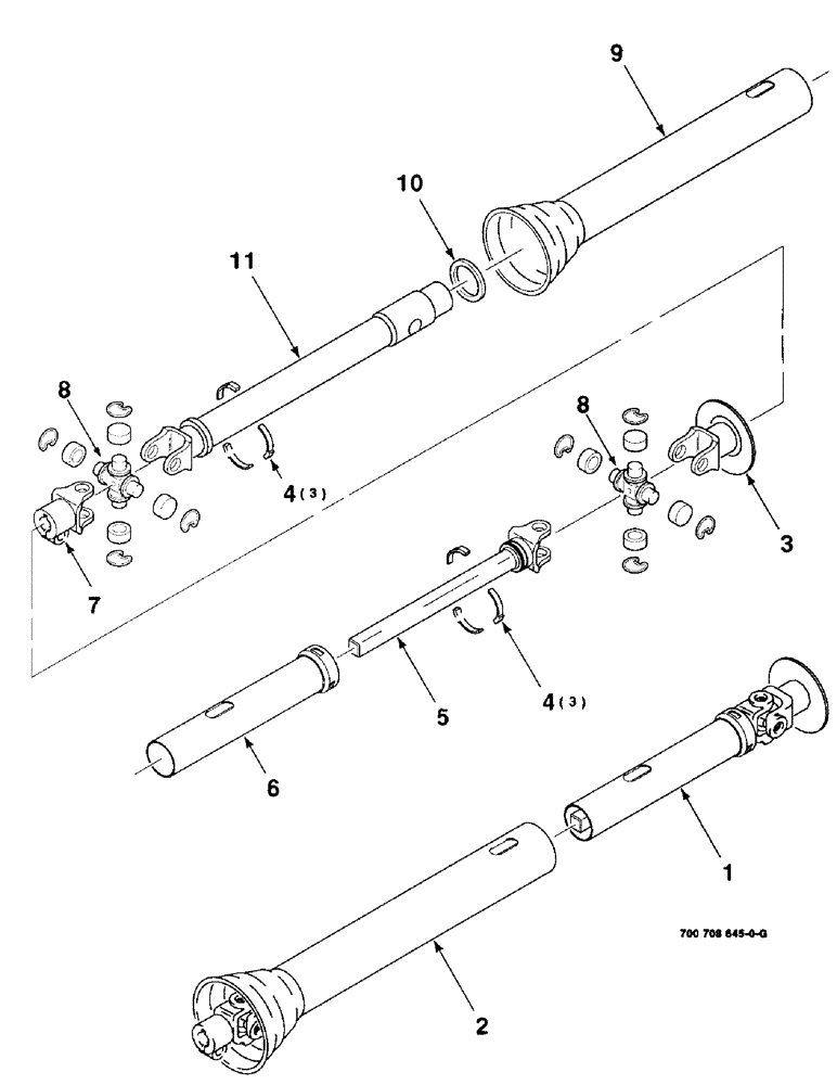 Схема запчастей Case IH 8340 - (2-16) - DRIVELINE ASSEMBLY, INTERMEDIATE (31) - IMPLEMENT POWER TAKE OFF