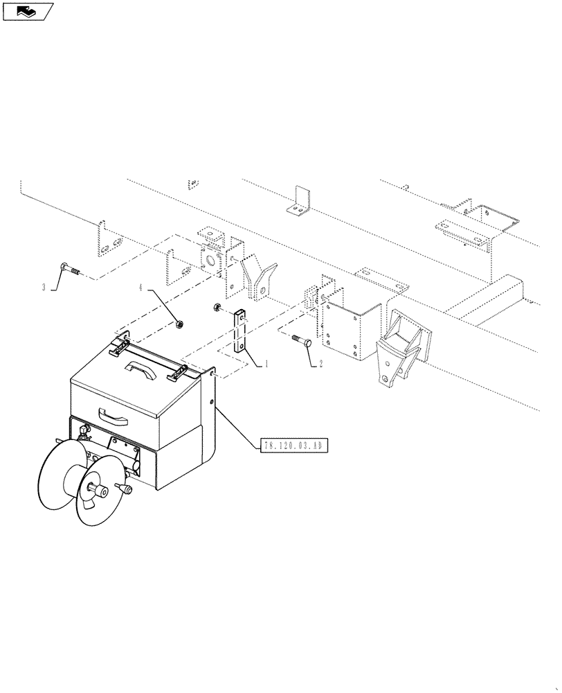 Схема запчастей Case IH 610 - (78.120.03.AI) - PRESSURE WASHER MOUNT (78) - SPRAYING