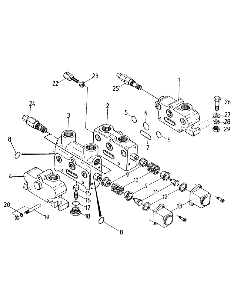 Схема запчастей Case IH 7700 - (B04-20) - HYDRAULIC RACINE VALVE, FLORIDA OPTION Hydraulic Components & Circuits