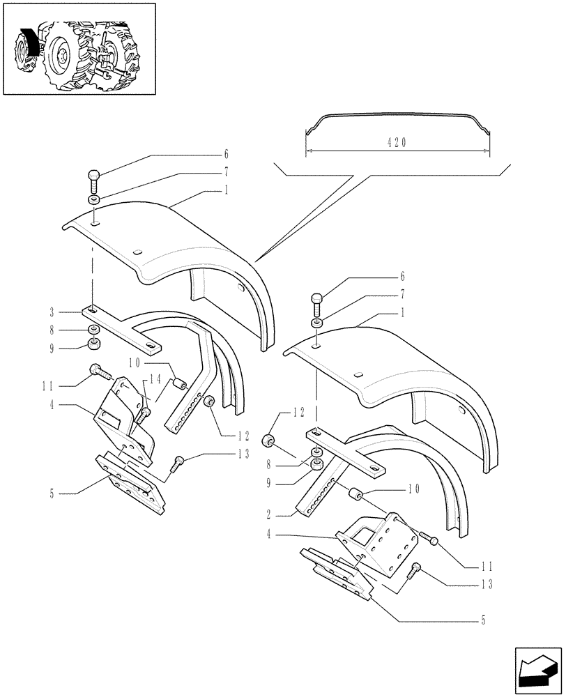 Схема запчастей Case IH MAXXUM 110 - (1.87.4) - 4WD FIXED FRONT FENDERS (VAR.330882) (08) - SHEET METAL