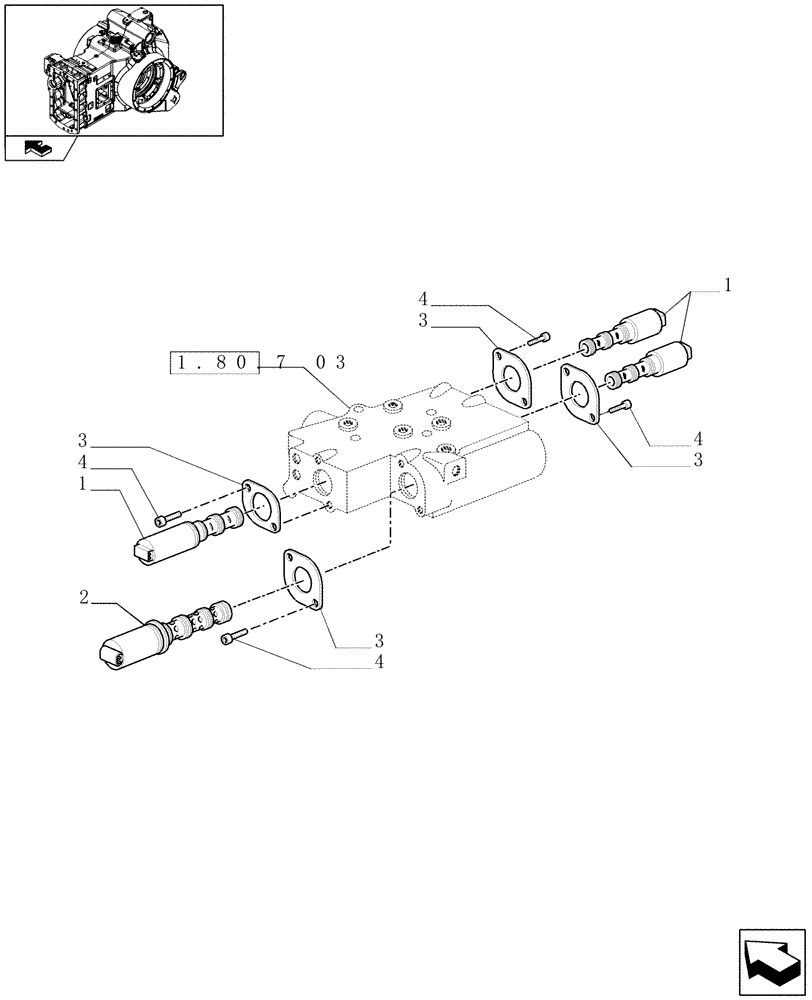 Схема запчастей Case IH PUMA 180 - (1.75.0[07]) - SOLENOID VALVES FOR PTO CLUTCH CONTROL VALVE (06) - ELECTRICAL SYSTEMS