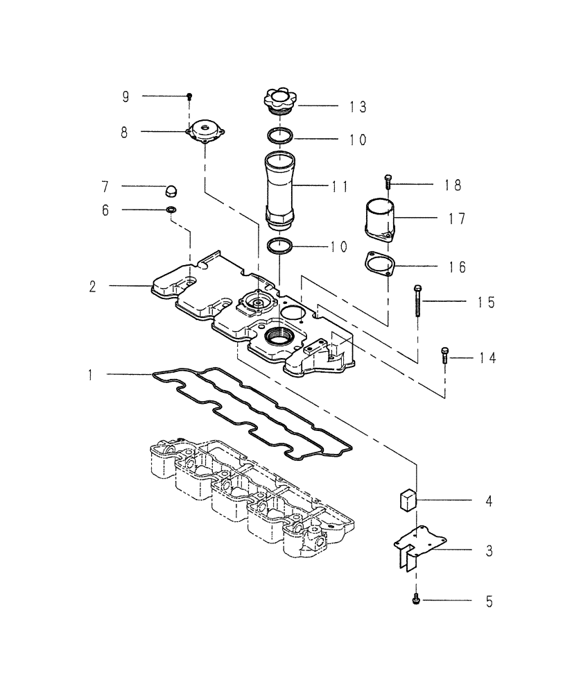 Схема запчастей Case IH DX40 - (01.04) - HEAD COVER (01) - ENGINE