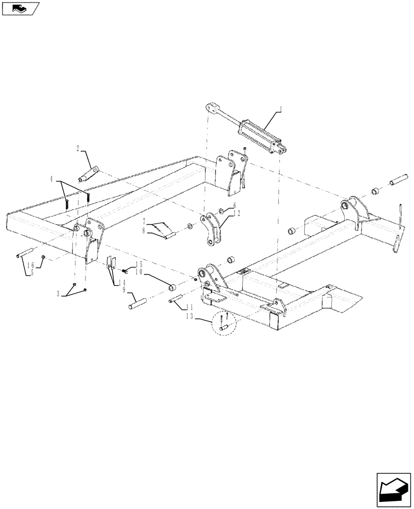 Схема запчастей Case IH 870 - (39.100.02) - 11 AND 13 SHANK MAIN FRAME WING ATTACHMENT (39) - FRAMES AND BALLASTING