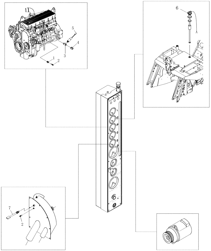 Схема запчастей Case IH 7000 - (C07.01[01]) - Senders and Switches {CASE IH 10.3L} (55) - ELECTRICAL SYSTEMS