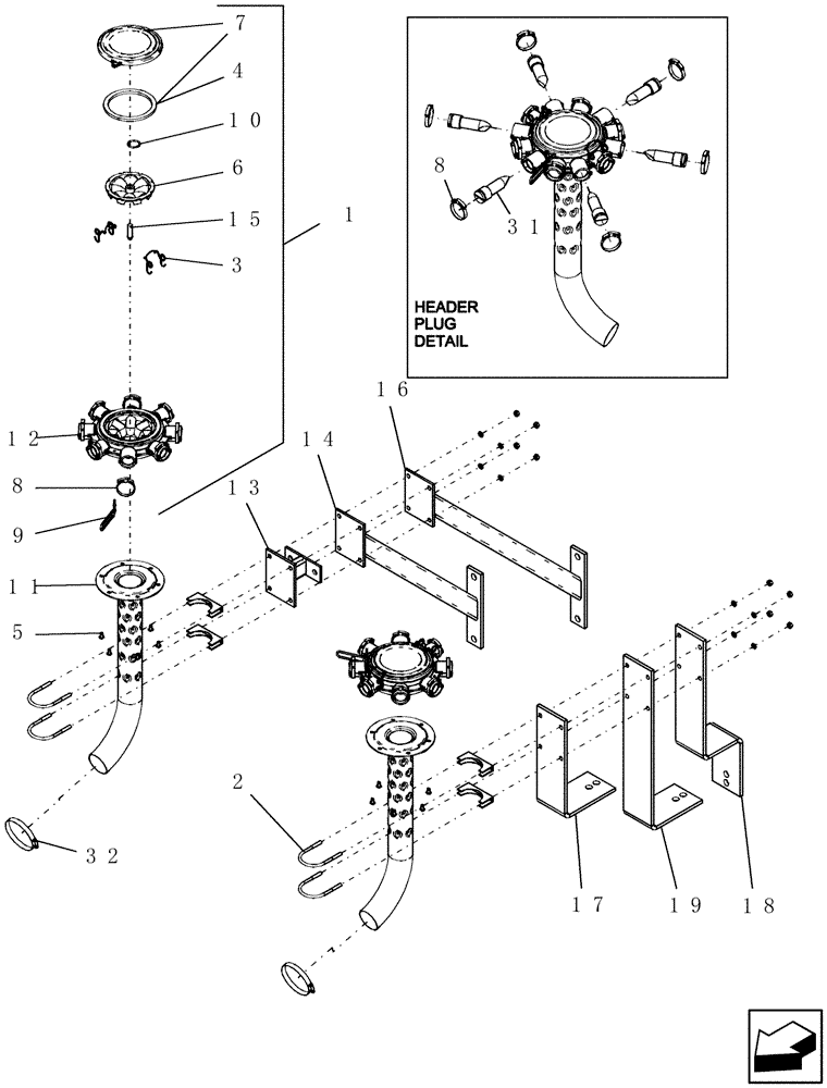 Схема запчастей Case IH PTX300 - (5.020.1) - EZ FLOW HEADER MOUNTS Related Equipment