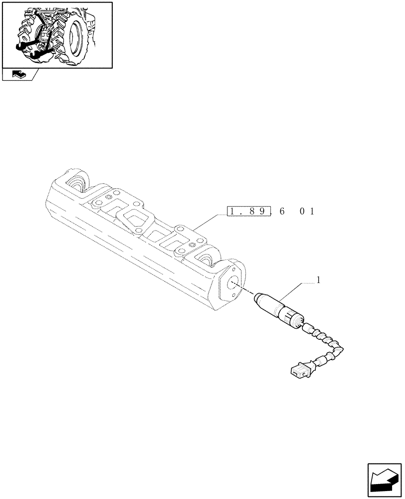 Схема запчастей Case IH MAXXUM 110 - (1.75.0[13]) - TOOLING CONNECTION UNIT - DRAFT SENSOR PIN (06) - ELECTRICAL SYSTEMS