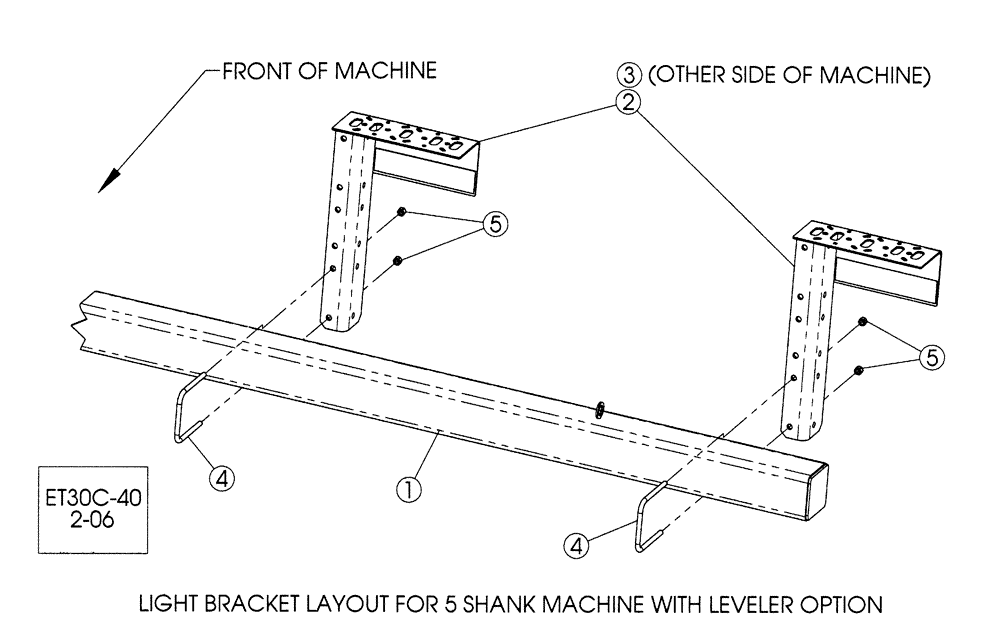 Схема запчастей Case IH 530C - (55.404.02) - WARNING AND TAILIGHT KIT 5 SHANK WITH LEVELER (04) - ELECTRICAL SYSTEMS