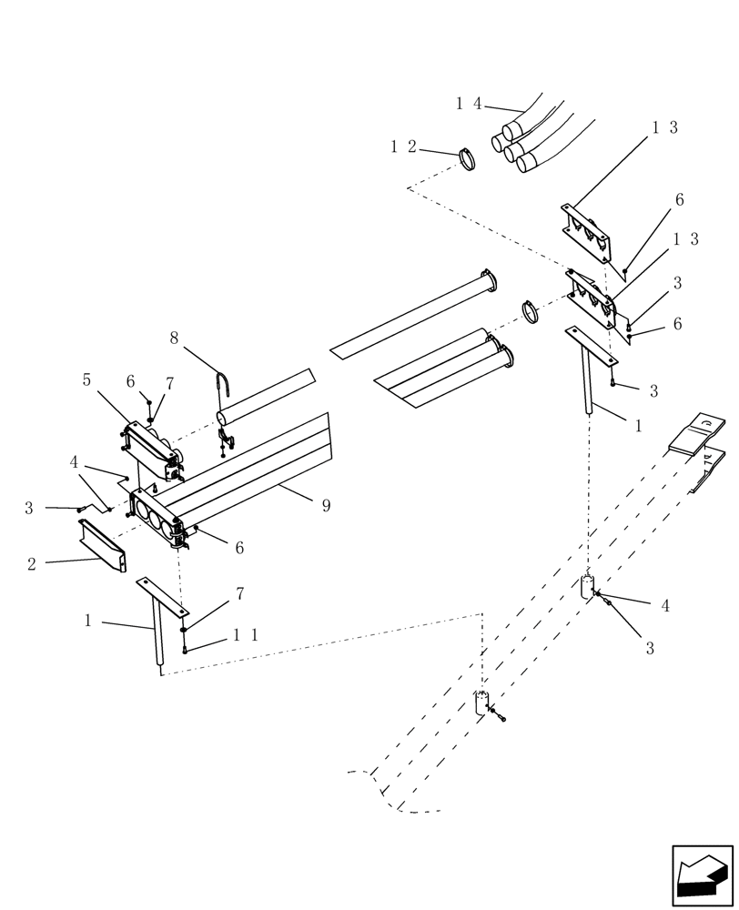 Схема запчастей Case IH 2230 - (39.110.24) - TOW BETWEEN CONNECTOR MOUNTS (39) - FRAMES AND BALLASTING