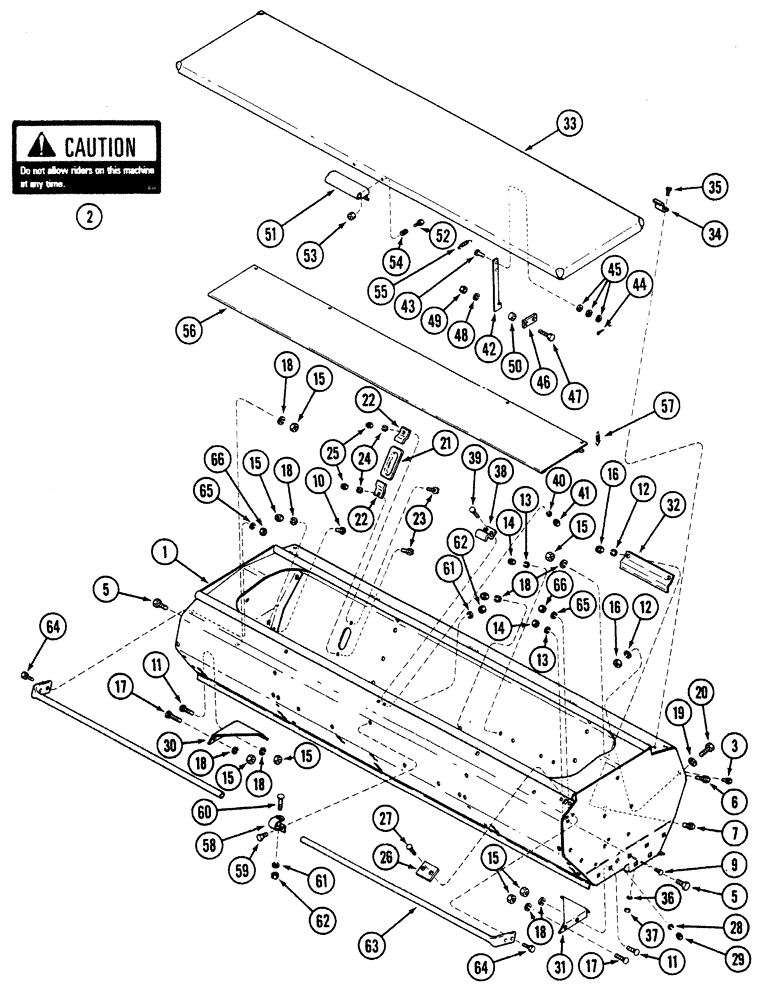 Схема запчастей Case IH 5300 - (9-022) - GRAIN AND FERTILIZER HOPPER, 16X7 (09) - CHASSIS