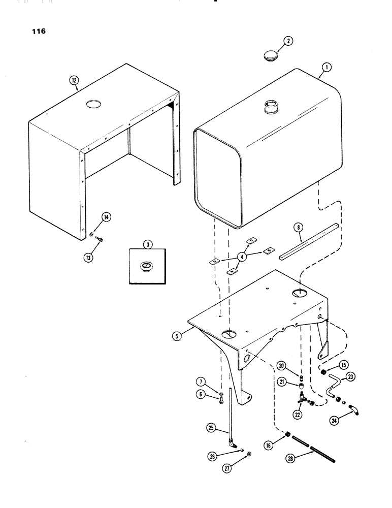 Схема запчастей Case IH 336D - (116) - FUEL TANK, B 