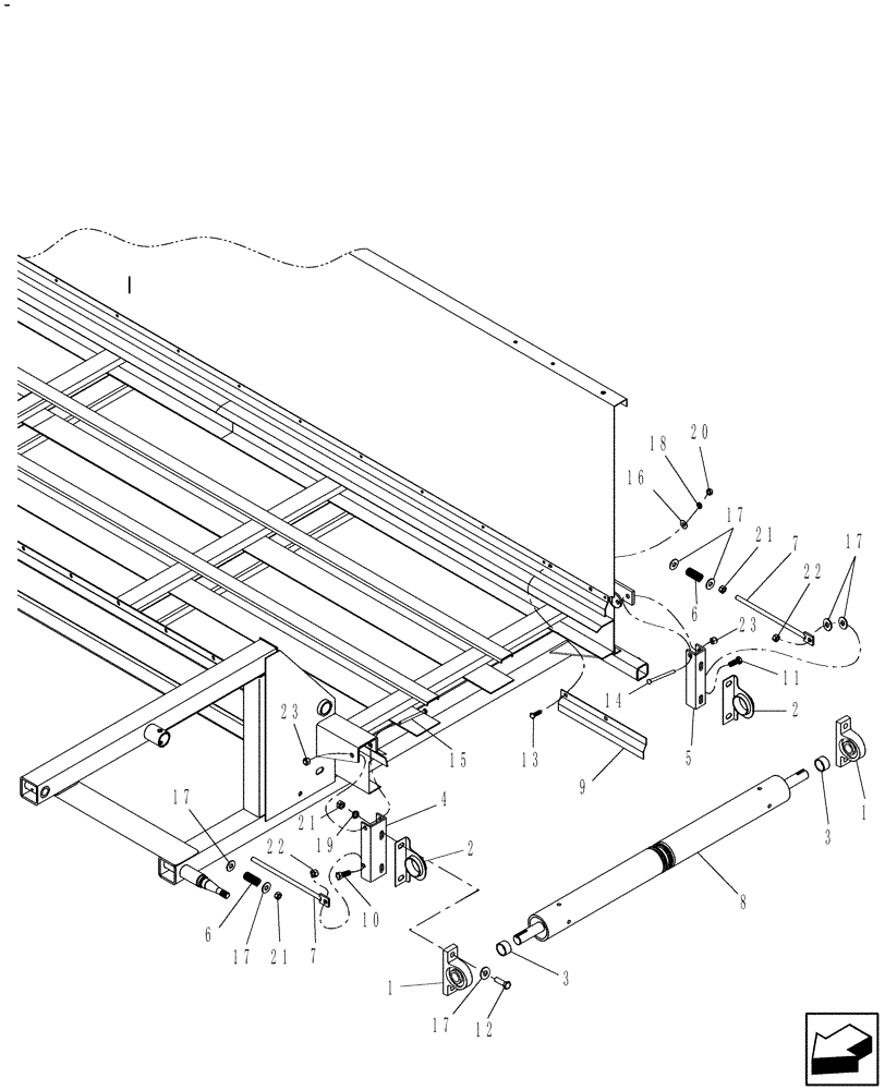 Схема запчастей Case IH CM109 - (60.500.01[02]) - CONVEYOR, LH, MAINFRAME (60) - PRODUCT FEEDING