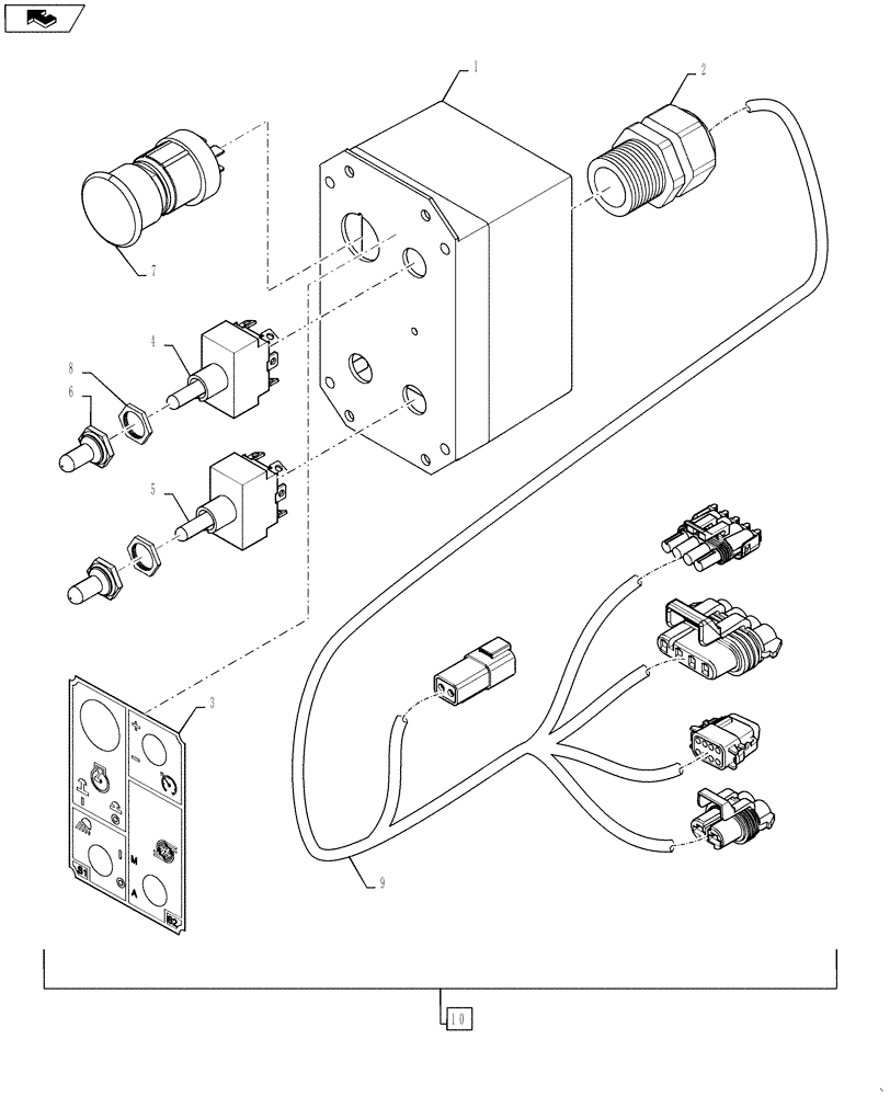 Схема запчастей Case IH 810 - (55.635.02) - REMOTE STATION RELOAD CENTER (55) - ELECTRICAL SYSTEMS