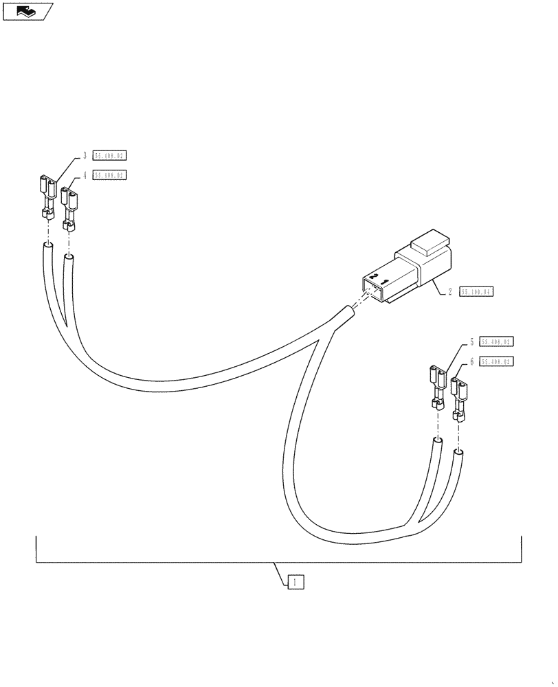 Схема запчастей Case IH TITAN 3030 - (55.100.26) - DUAL BEACON HARNESS (55) - ELECTRICAL SYSTEMS