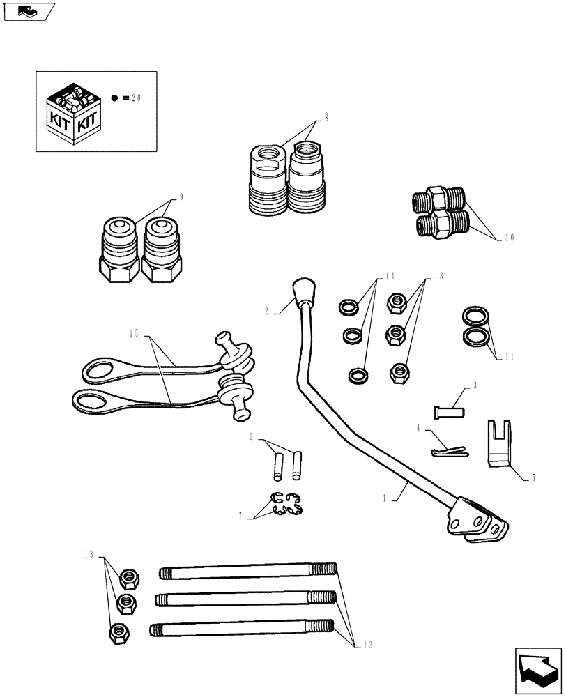 Схема запчастей Case IH FARMALL 65A - (88.100.01) - 2ND REMOTE VALVE KIT - 719935026 USED BELOW PIN # 8152181 FARMALL 65A & 1136916 FARMALL 75A (88) - ACCESSORIES