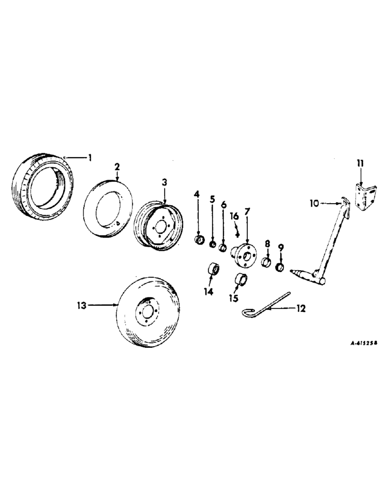 Схема запчастей Case IH 314 - (Q-10) - REAR FURROW WHEEL, RIGID BEAM 