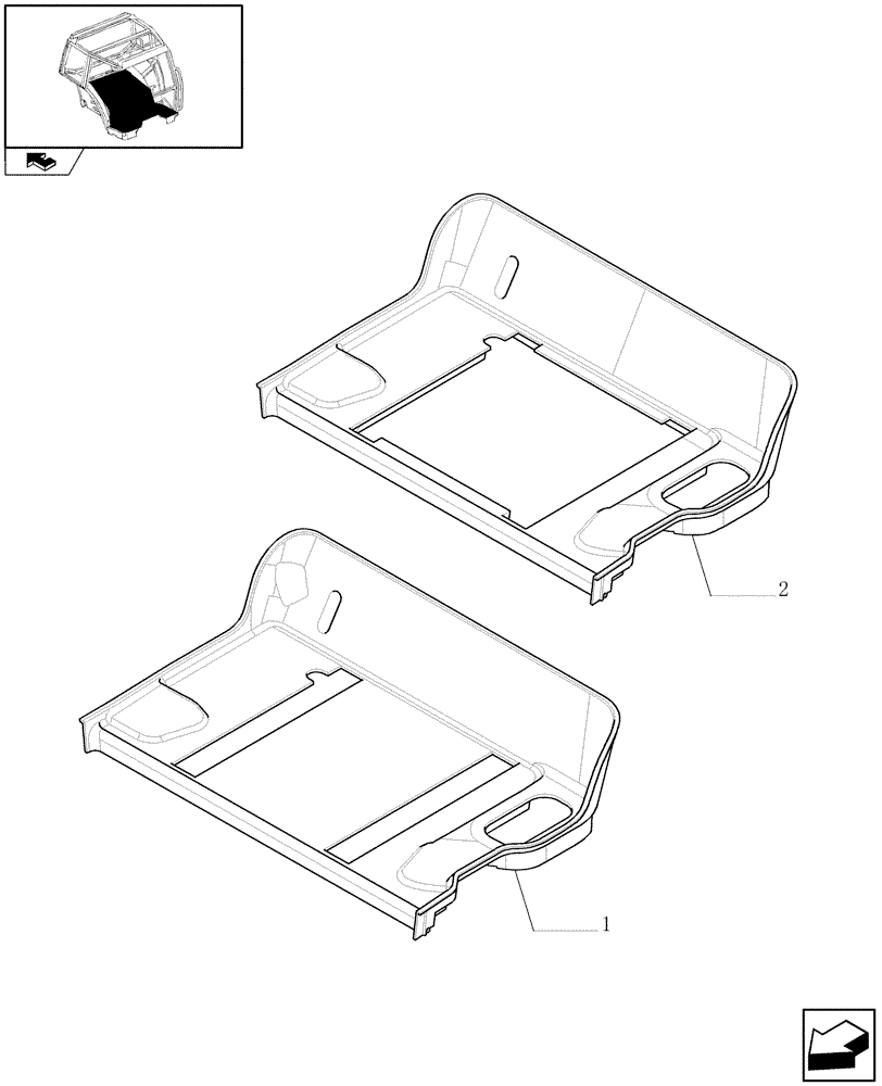 Схема запчастей Case IH PUMA 115 - (1.93.2[02]) - REAR MAT (10) - OPERATORS PLATFORM/CAB