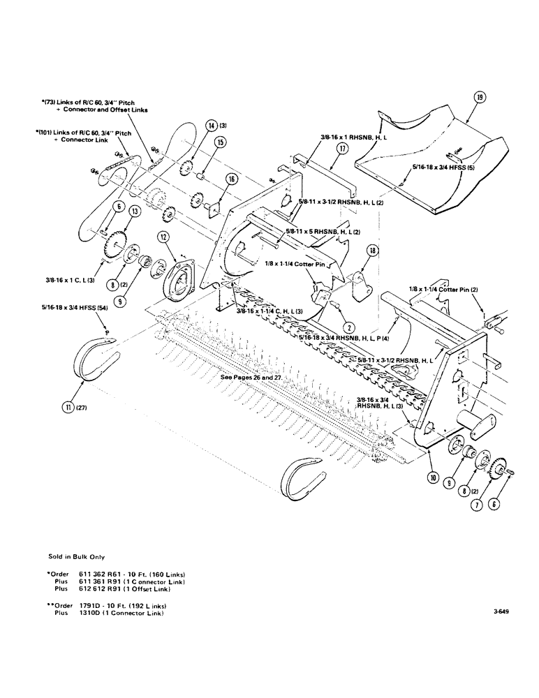 Схема запчастей Case IH 8550 - (24) - PICKUP ASSEMBLY (60) - PRODUCT FEEDING