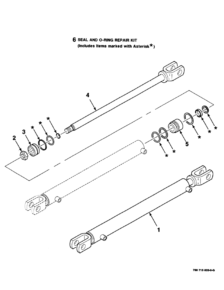 Схема запчастей Case IH 8435 - (8-22) - HYDRAULIC CYLINDER ASSEMBLY, TAILGATE, 700715833 HYD. CYL. ASSEMBLY COMPLETE, 2" BORE X 20" STROKE (07) - HYDRAULICS