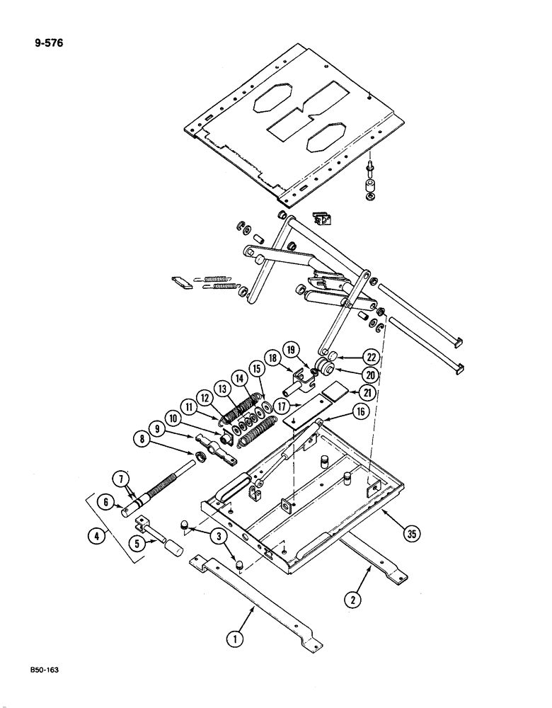Схема запчастей Case IH 585 - (9-576) - SEAT, LUXURY SUSPENSION PVC COVERED, GRAMMER, WITH FORE AND AFT AND HEIGHT ADJUSTMENT (09) - CHASSIS/ATTACHMENTS