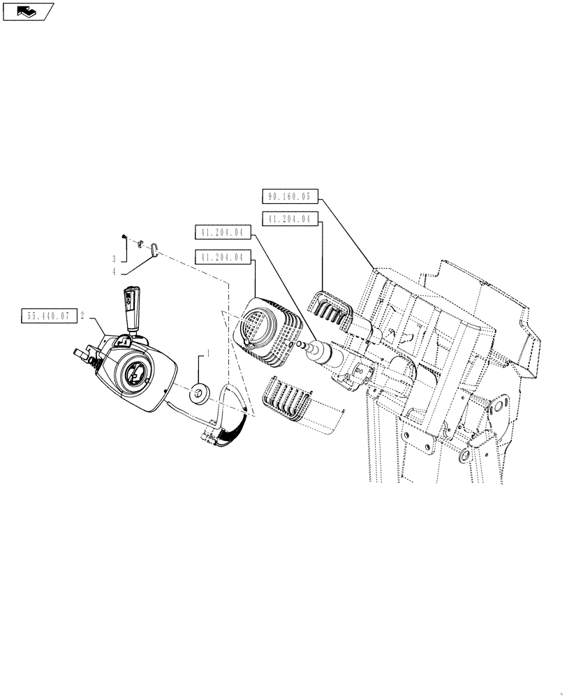 Схема запчастей Case IH STEIGER 400 - (41.204.03) - STEERING COLUMN - CONTROLS (41) - STEERING